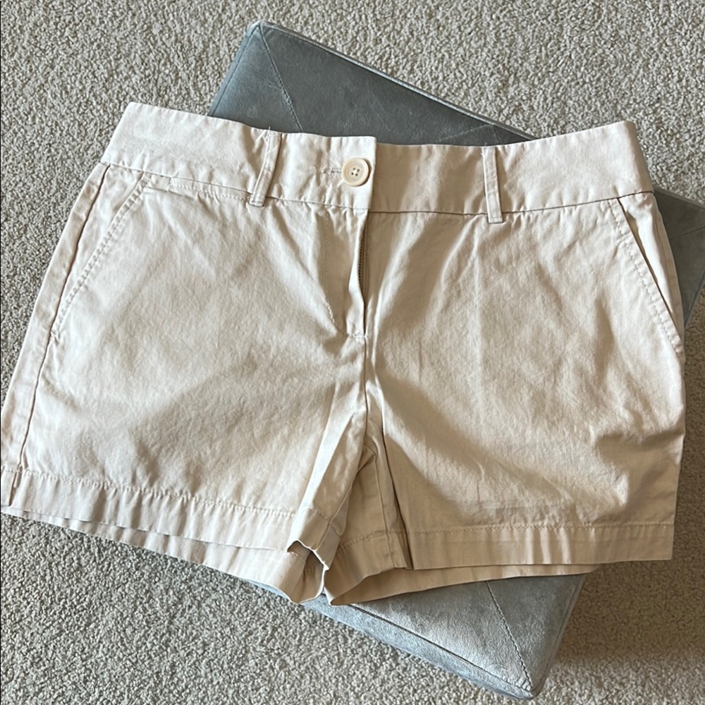LOFT Tan Bermuda Shorts with Tailored Fit